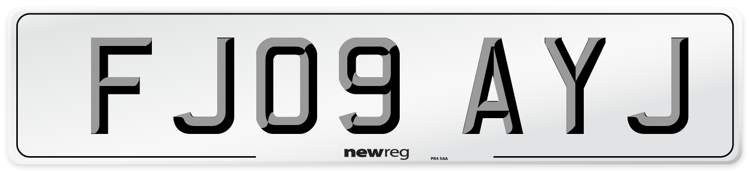 FJ09 AYJ Number Plate from New Reg